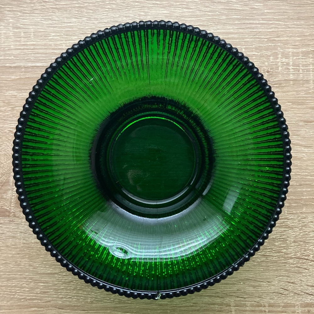 Hoosier Glass 4054 Emerald Green Ribbed Dish/Bowl 💚💎💚💎